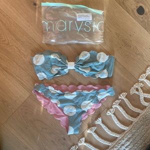 Polka Dot Marysia Swim Bandeau Bikini